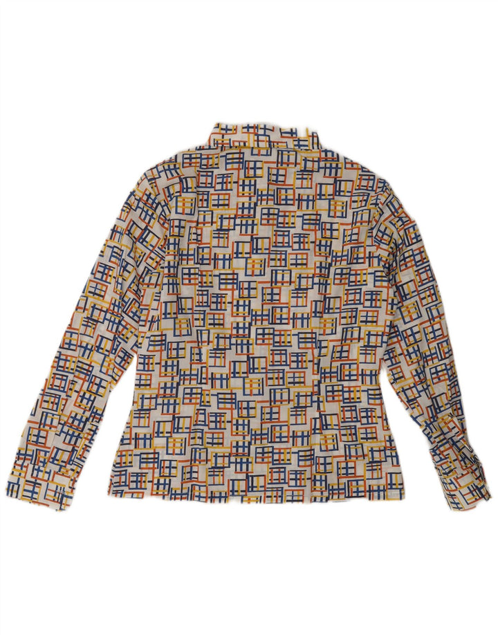 Chemisier chemise femme vintage EU 40 Polyester géométrique multicolore moyen