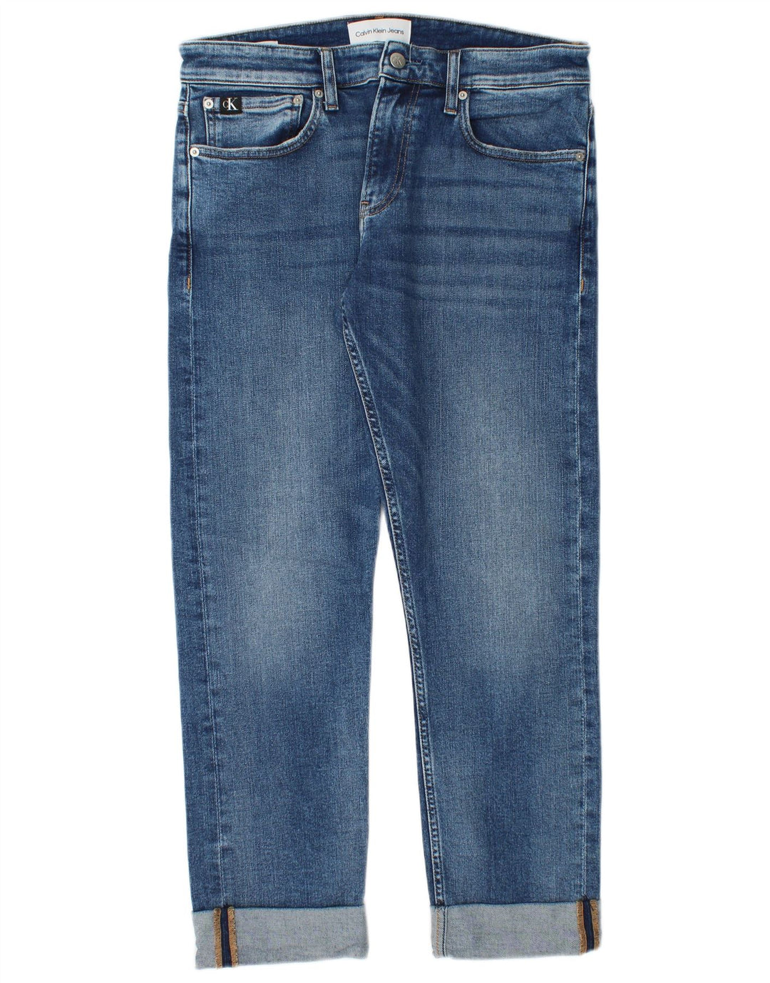Calvin Klein Jean droit W32 L27 homme bleu coton