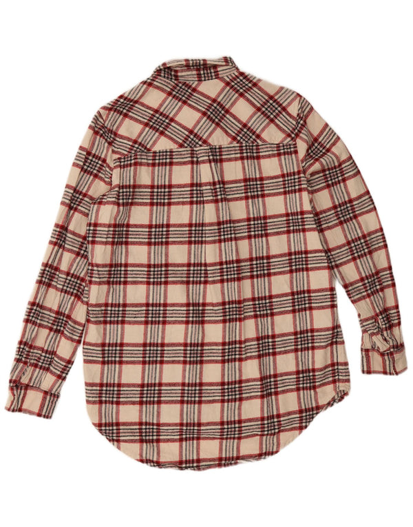 Marks & Spencer Chemise surdimensionnée en flanelle pour femme UK 10 Petit carreaux beiges