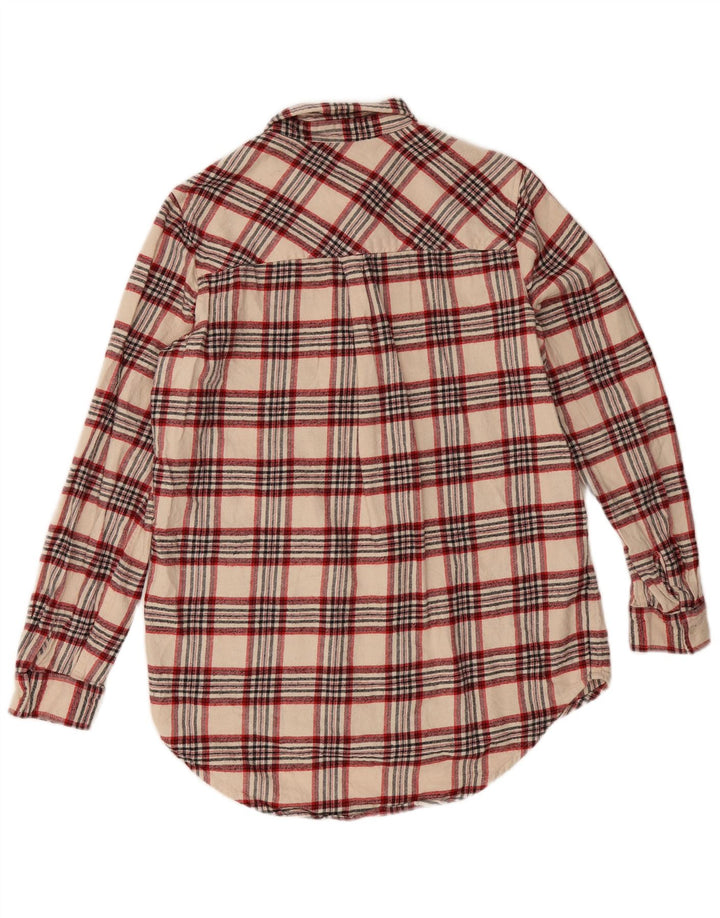 Marks & Spencer Chemise surdimensionnée en flanelle pour femme UK 10 Petit carreaux beiges