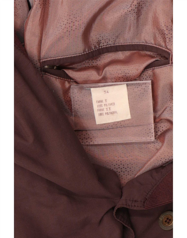 vintage Mens Double Breasted Bomber Jacket IT 54 2XL Violet Géométrique