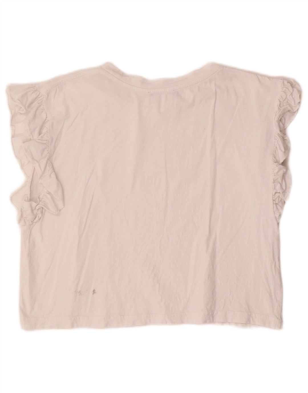 ZARA Femme Crop Blouse Top UK 10 Petit Blanc Cassé