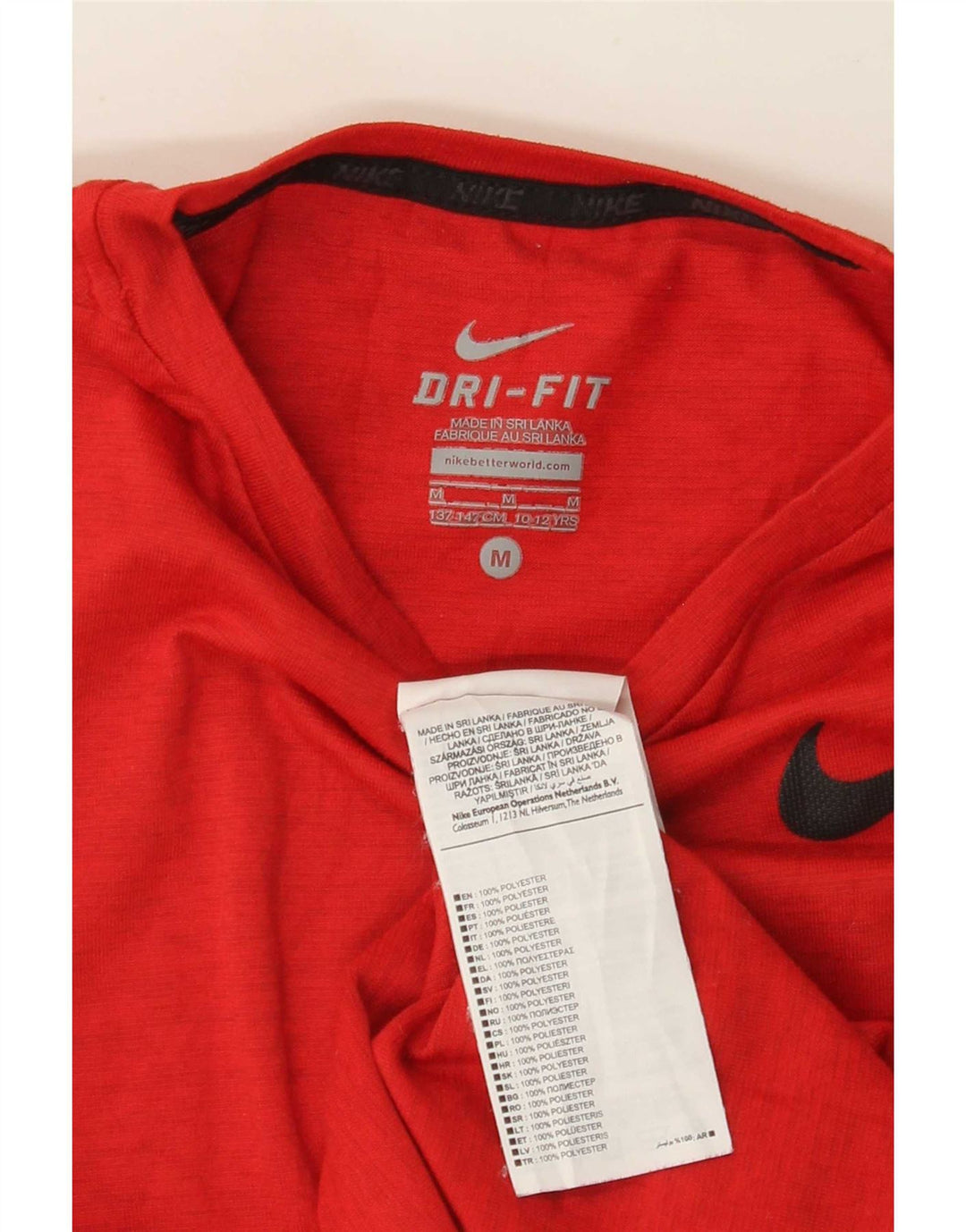 Nike Garçon Dri Fit T-Shirt Top 10-11 ans Polyester Moucheté Rouge Moyen
