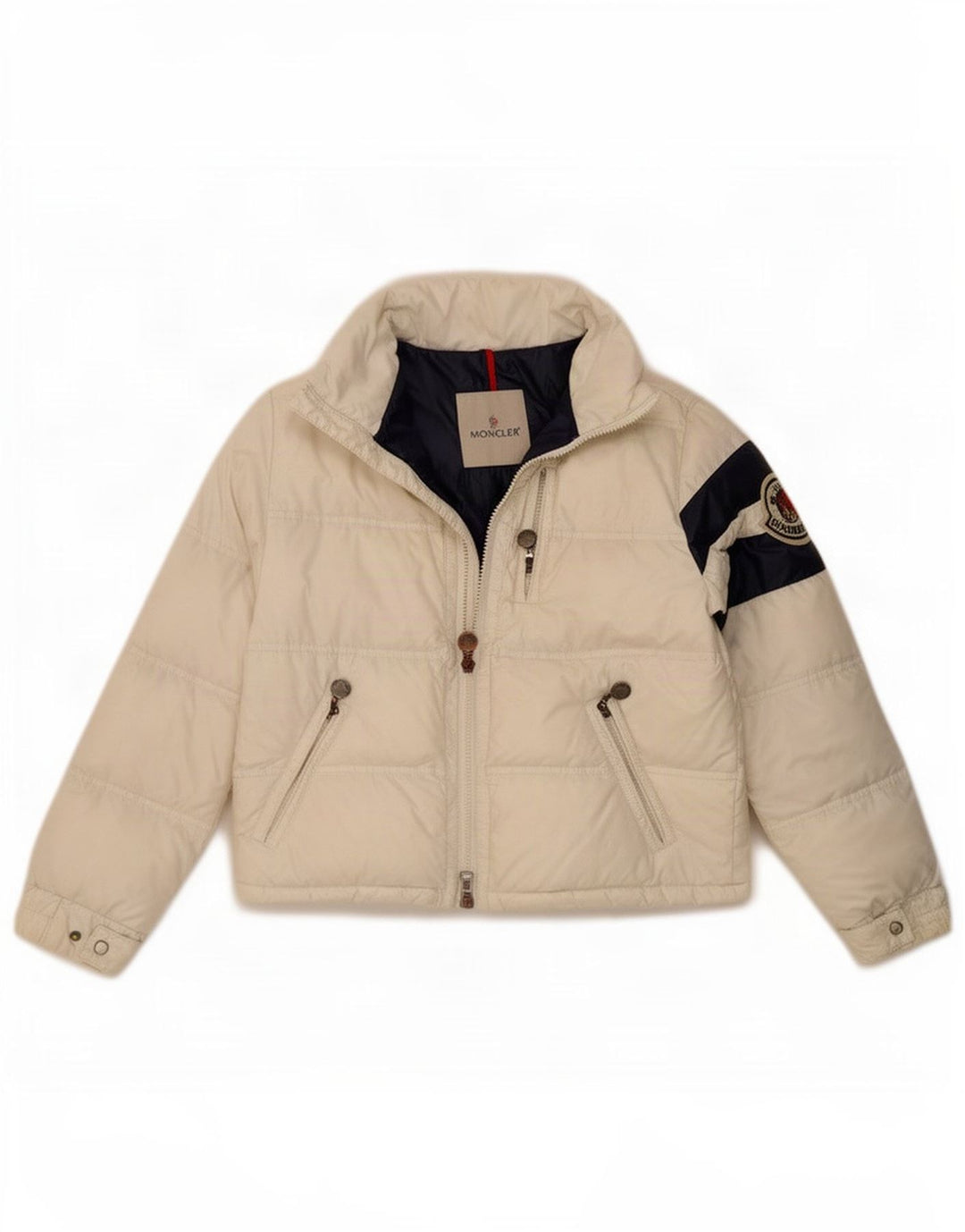 Moncler Veste matelassée graphique pour filles 9-10 ans Polyamide color block blanc