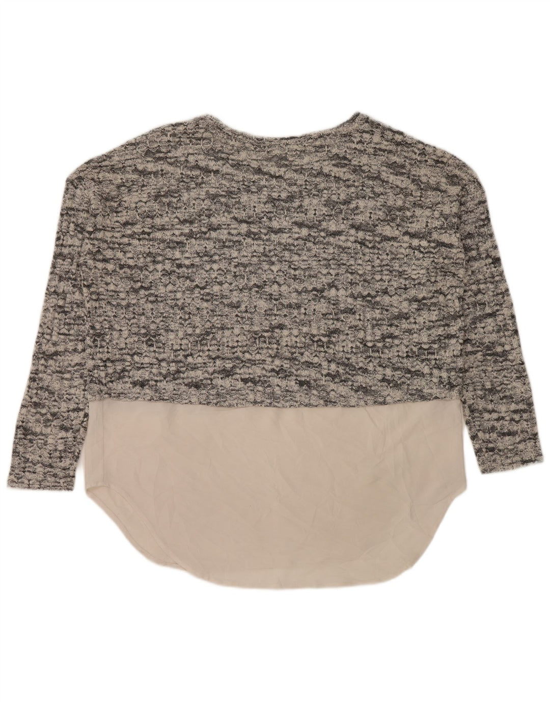 Zara Pull surdimensionné à col bateau pour femme UK 14 Gris moyen