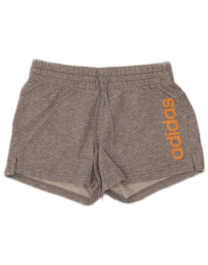 ADIDAS Short de sport graphique pour femme UK 4/6 XS Gris Coton