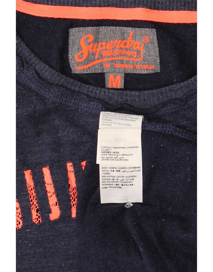 Superdry Sweat-shirt pour femme UK 14 Medium Navy Blue Animal Print