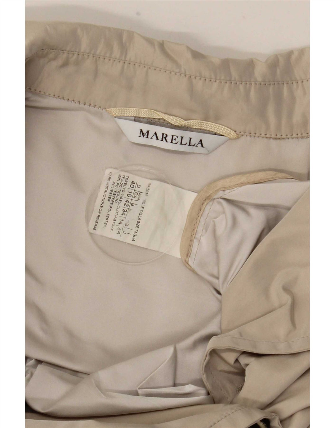 Marella Trench court pour femme UK 14 Large Beige Polyester