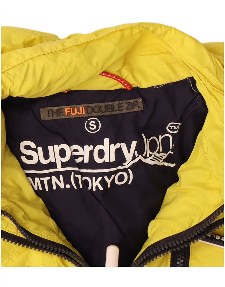 Superdry Veste matelassée à capuche pour femme UK 10 Small Jaune Polyester