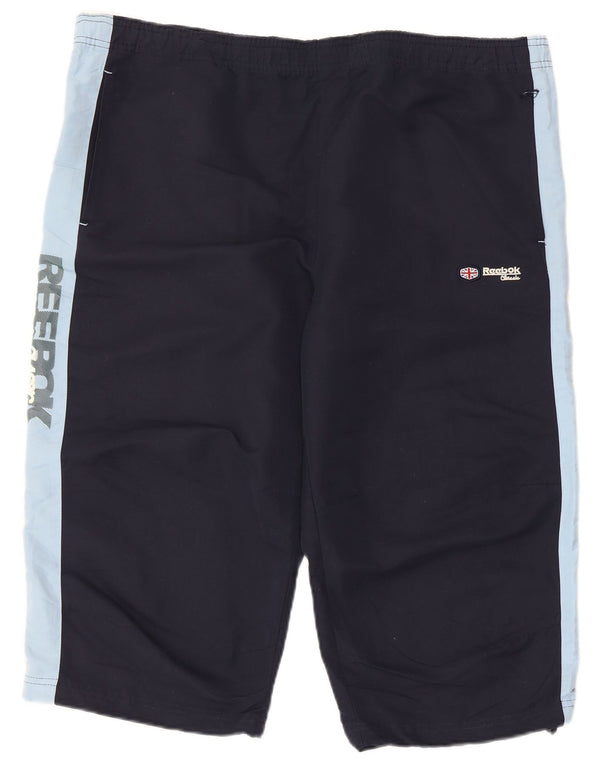 Reebok Short de Sport Graphic Bermuda Homme Bleu Marine Large Colourblock