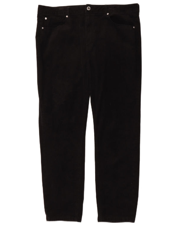 Marks & Spencer Pantalon slim en velours côtelé pour femme UK 18 XL W36 L28 Coton noir