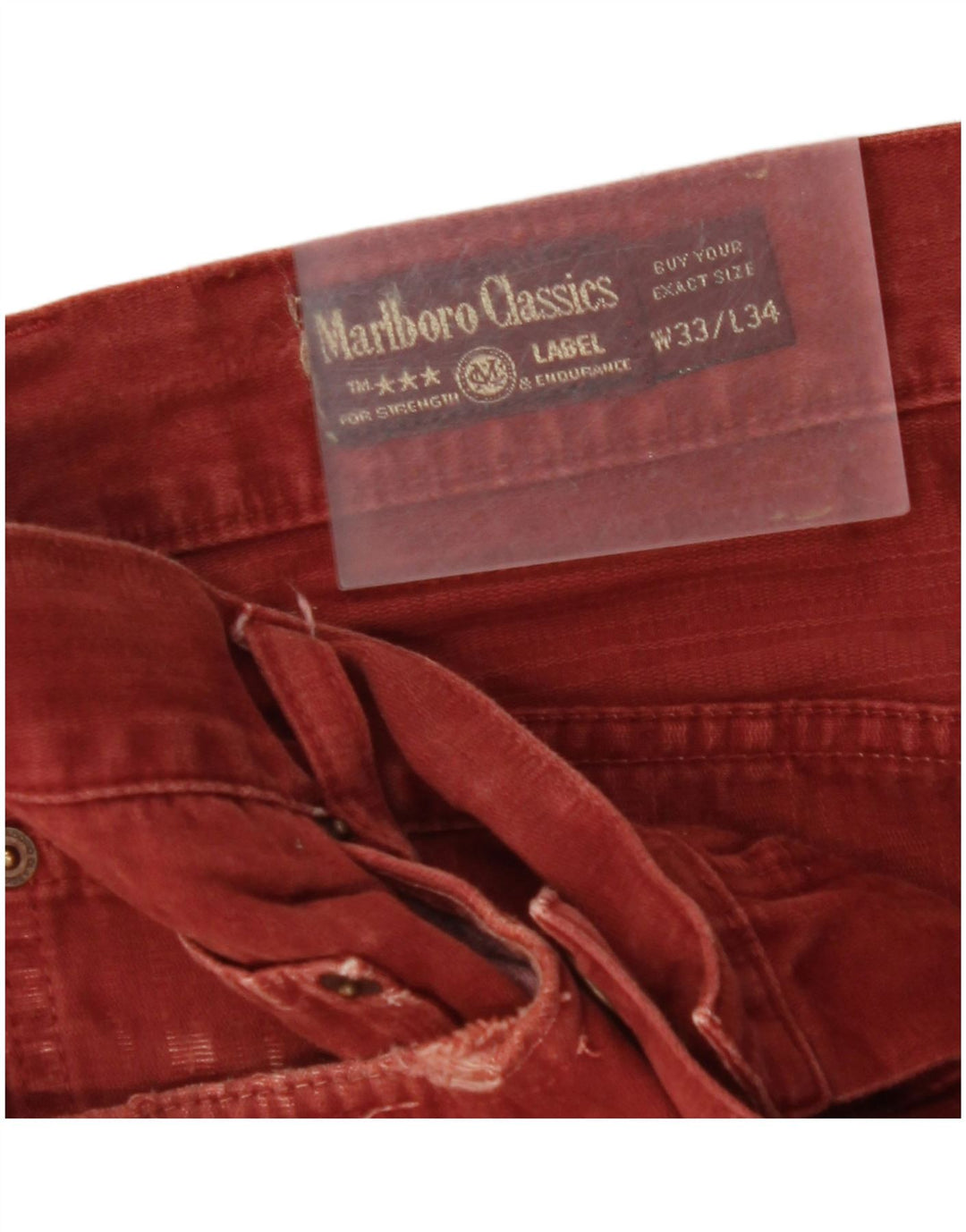 MARLBORO CLASSICS Pantalon décontracté droit pour homme W33 L29 Coton marron