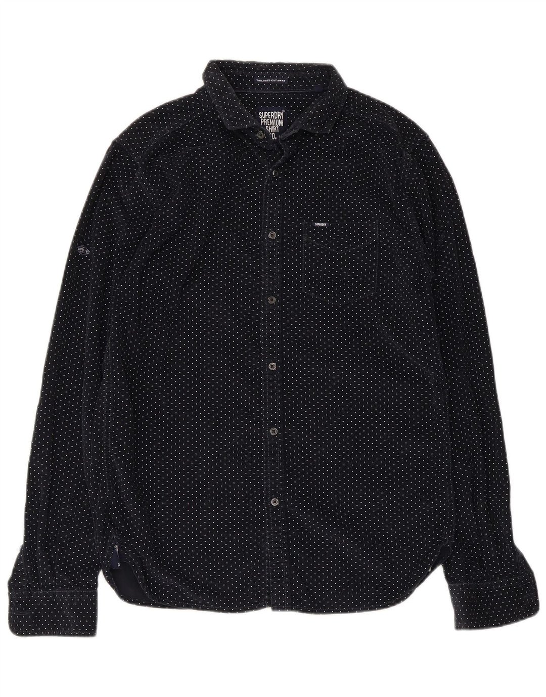 Superdry Chemise En Velours Côtelé Bleu Marine Moyen Coton À Pois