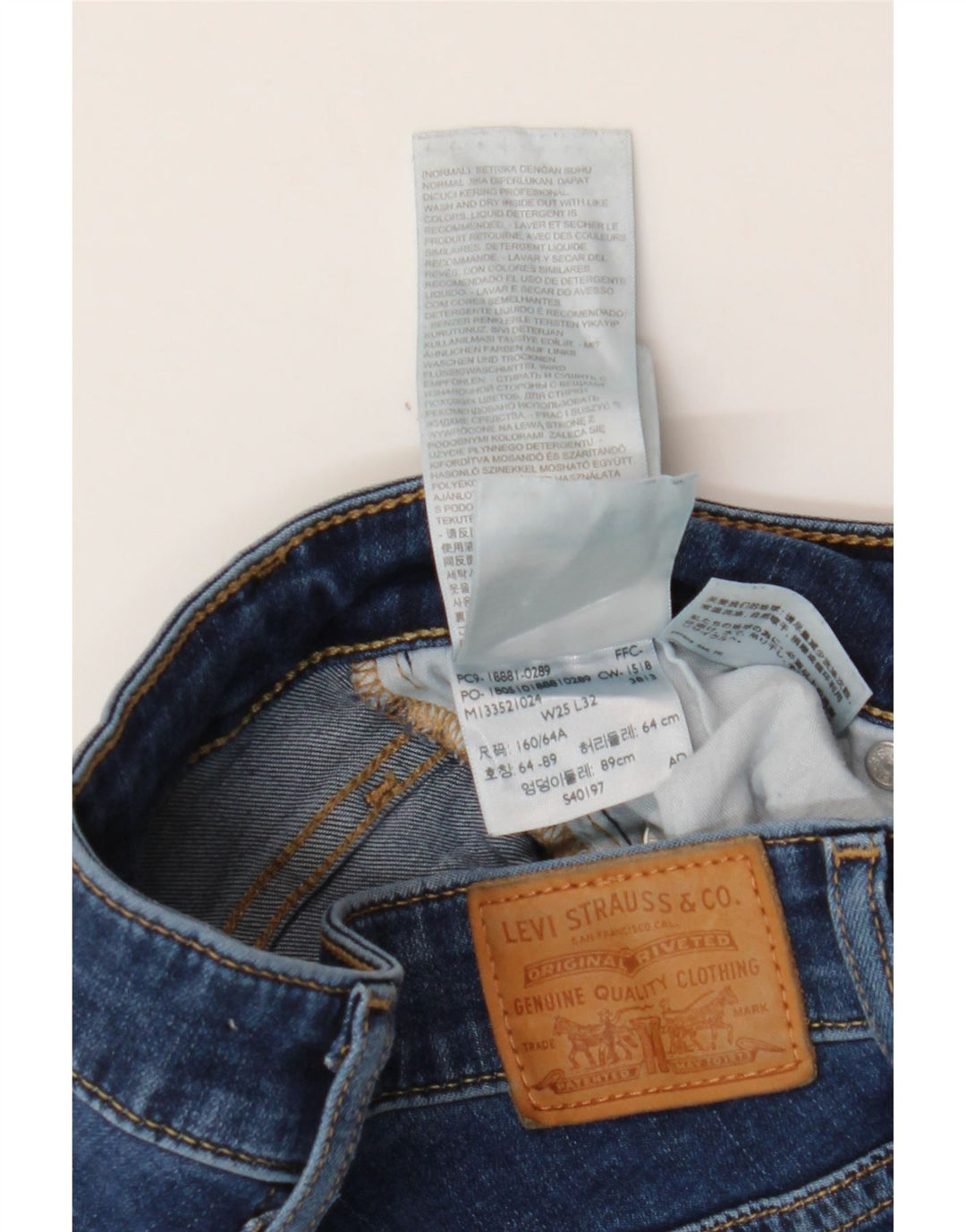 LEVI'S Jean Skinny 711 Femme W25 L32 Bleu Coton