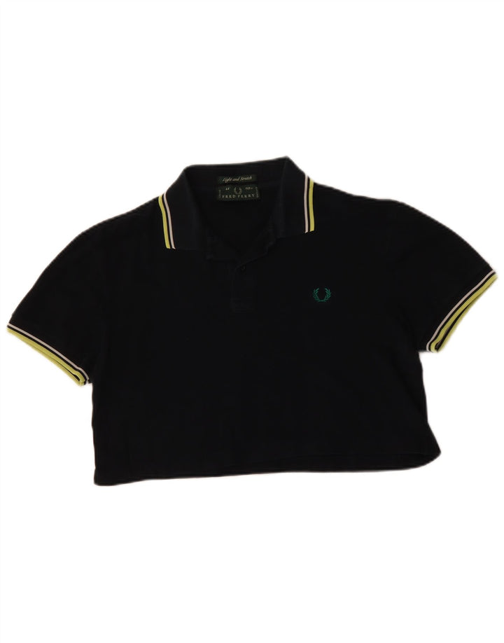 Fred Perry Polo court pour femme UK 14 Coton noir moyen