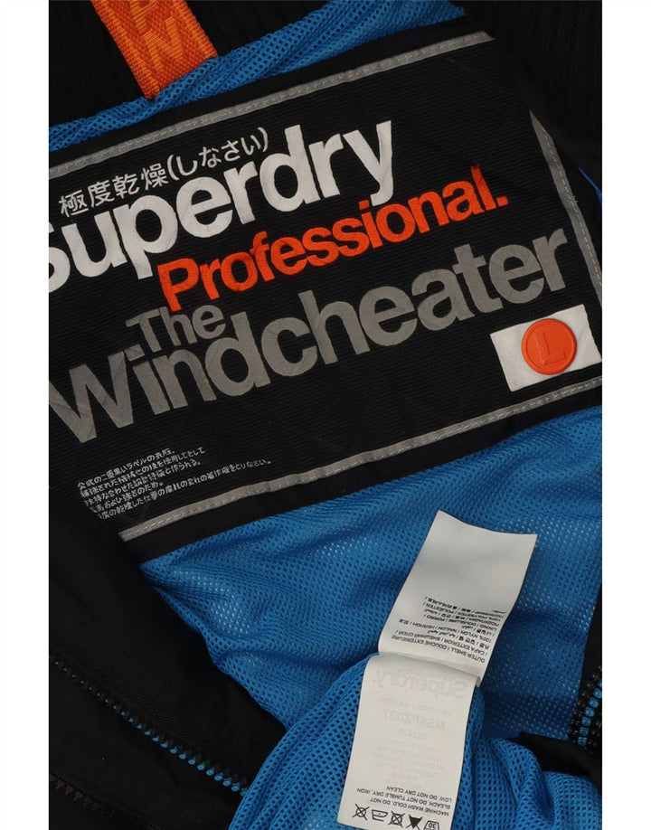 Superdry Veste coupe-vent The Windcheater pour homme UK 40 Large Noir Nylon