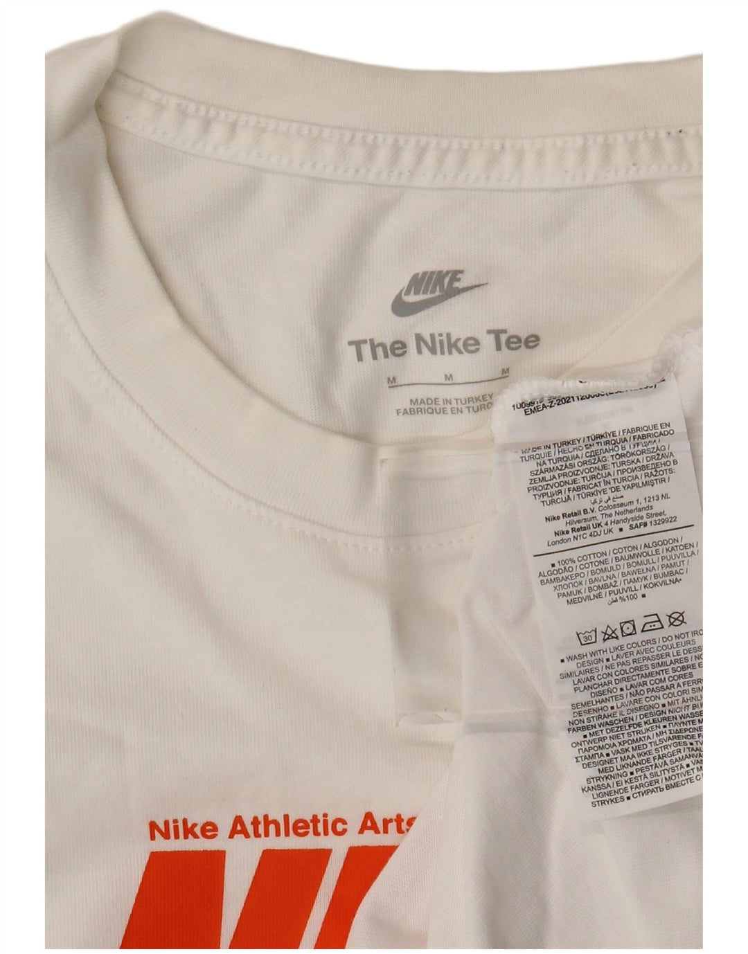 NIKE T-shirt graphique pour homme en coton blanc cassé moyen