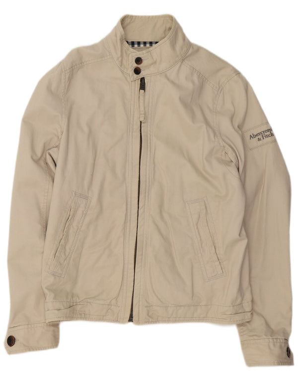 Abercrombie & Fitch Veste Bomber Homme UK 40 Grand Coton Beige