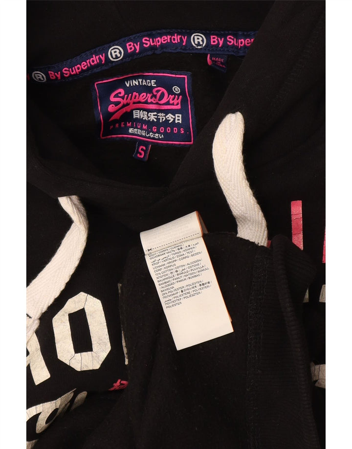 Superdry Pull à capuche graphique Hornets pour hommes UK 10 petit coton noir