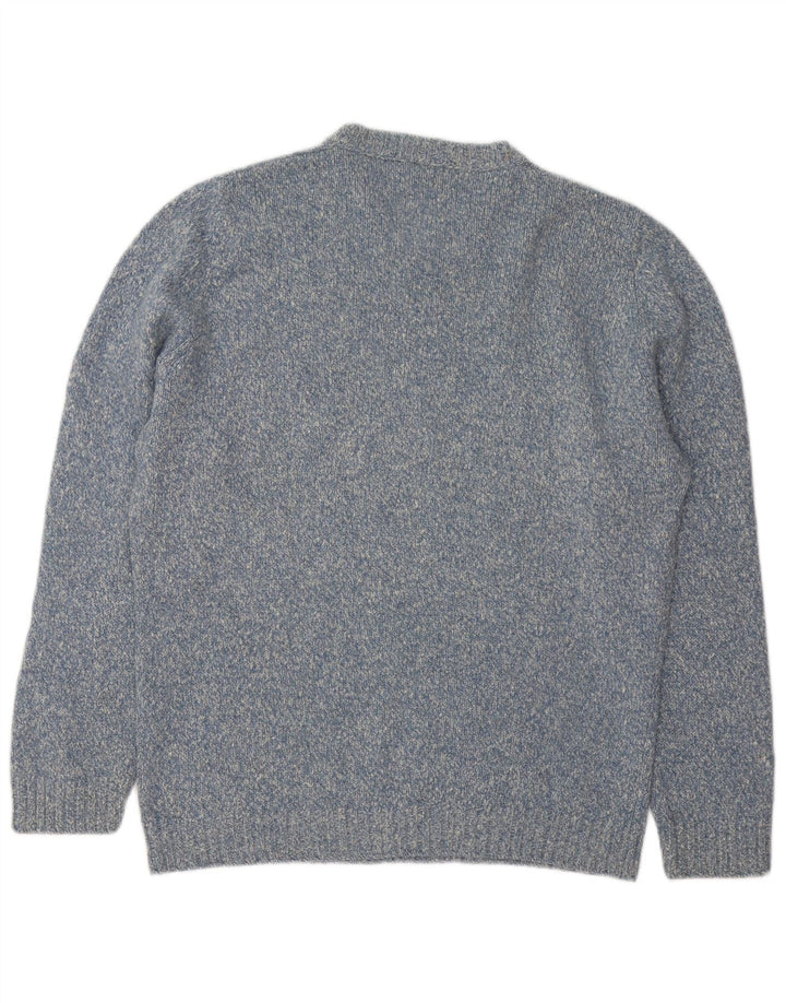 Gran Sasso Pull Col Rond Homme IT 48 Bleu Moyen Cachemire Moucheté