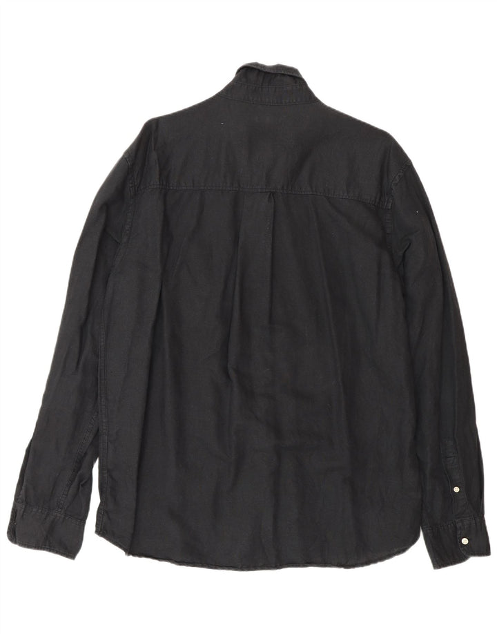 Chemise Zara Homme Lin Noir Moyen