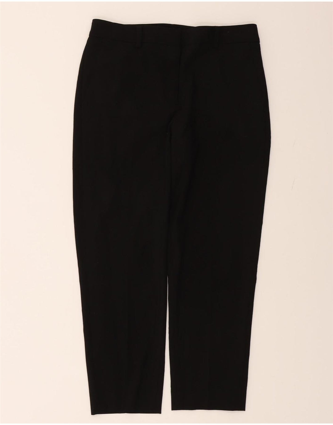 DKNY Womens Tapered Cropped Trousers US 4 Small W30 L25 Black Polyester Vintage Dkny and Second-Hand Dkny from Messina Hembry 
