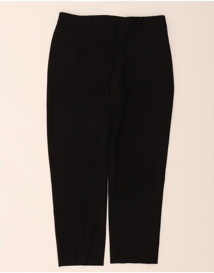 DKNY Womens Tapered Cropped Trousers US 4 Small W30 L25 Black Polyester Vintage Dkny and Second-Hand Dkny from Messina Hembry 