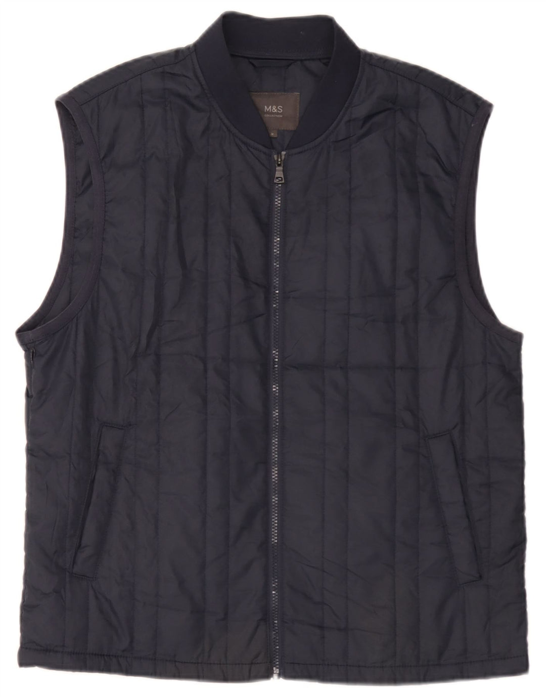Marks & Spencer Gilet Doublure Homme UK 38 Moyen Bleu Marine Polyester