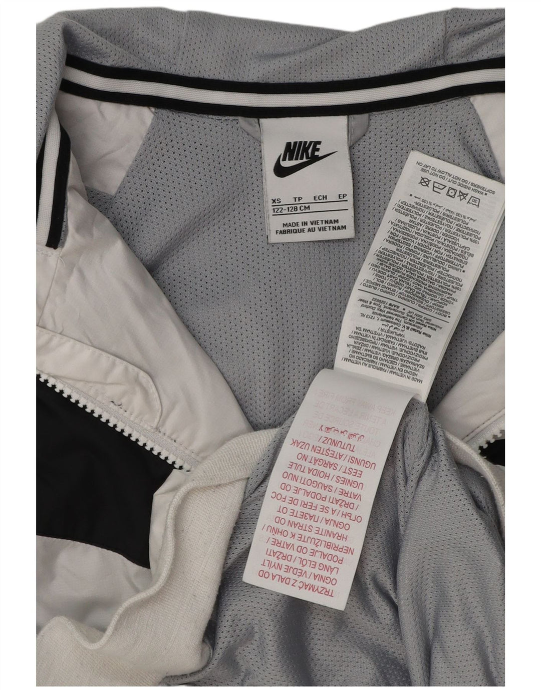 NIKE Veste de survêtement à capuche pour garçon 7-8 ans XS Blanc Colourblock
