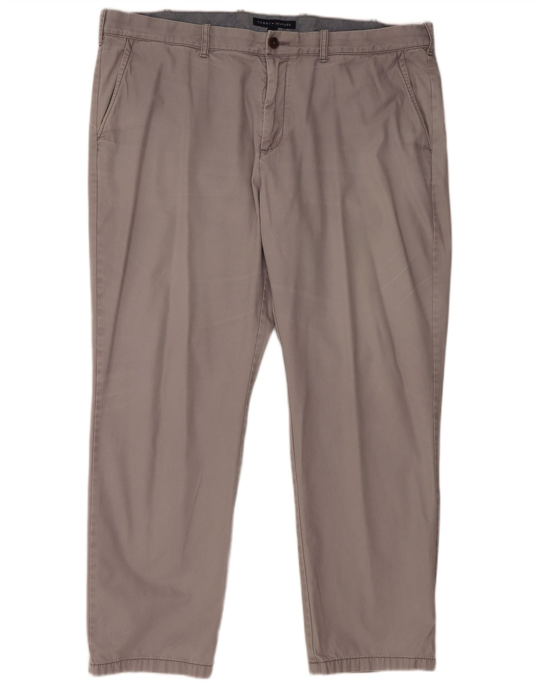 TOMMY HILFIGER Pantalon Chino Droit Homme W42 L32 Gris Coton