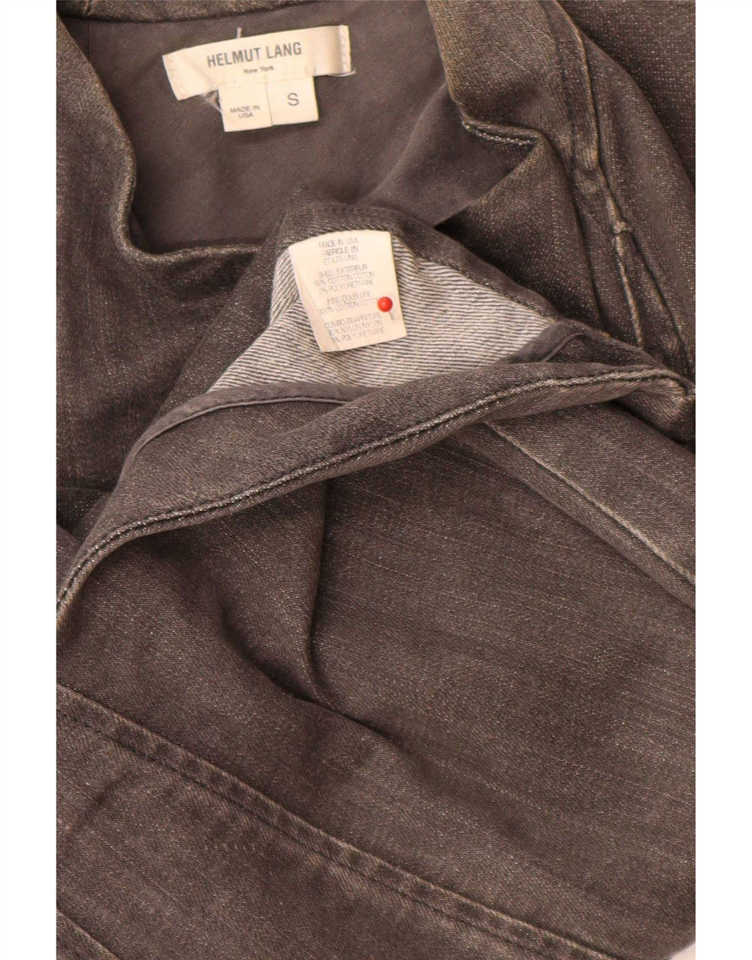 Helmut Lang Veste de motard asymétrique pour femme UK 10 Small Grey Colourblock