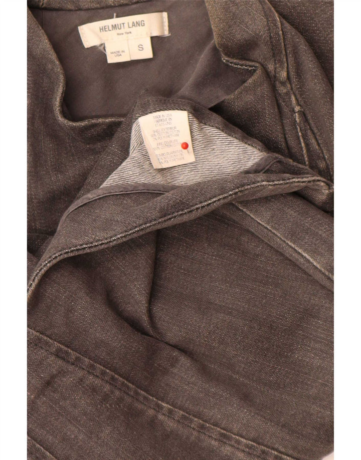 Helmut Lang Veste de motard asymétrique pour femme UK 10 Small Grey Colourblock