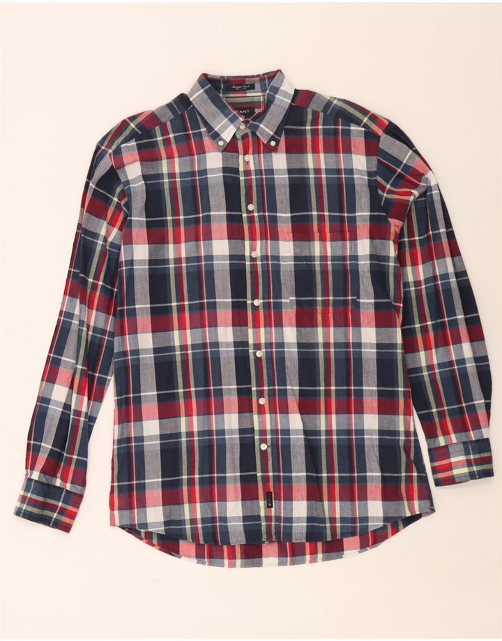 Gant Chemise Regular Fit Homme Bleu Marine à Carreaux