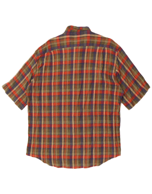 Missoni Chemise à manches courtes pour homme 2XL en coton à carreaux vert