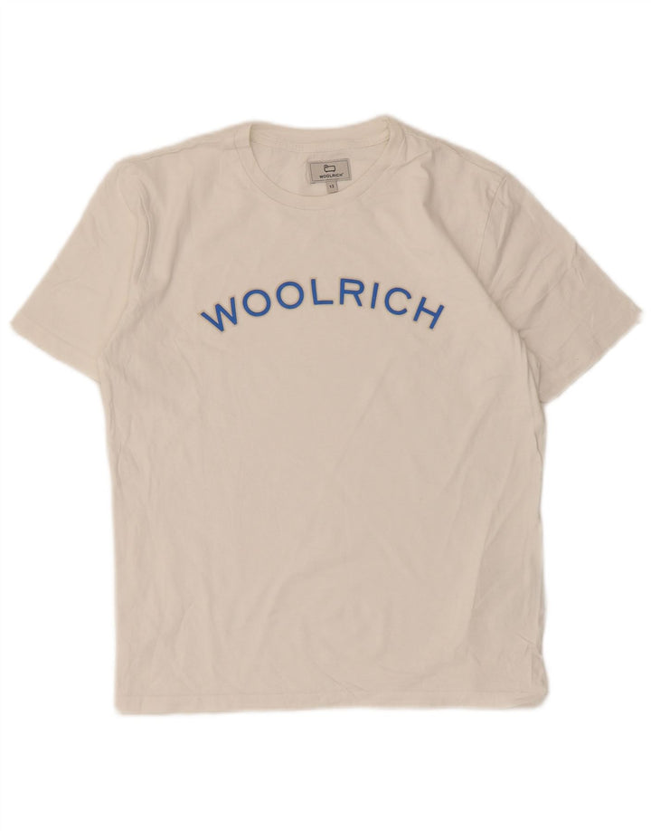 Woolrich T-shirt graphique pour garçon 11-12 ans Blanc Coton