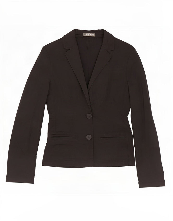 Krizia Poi Veste blazer à 2 boutons pour femme IT 42 Noir moyen