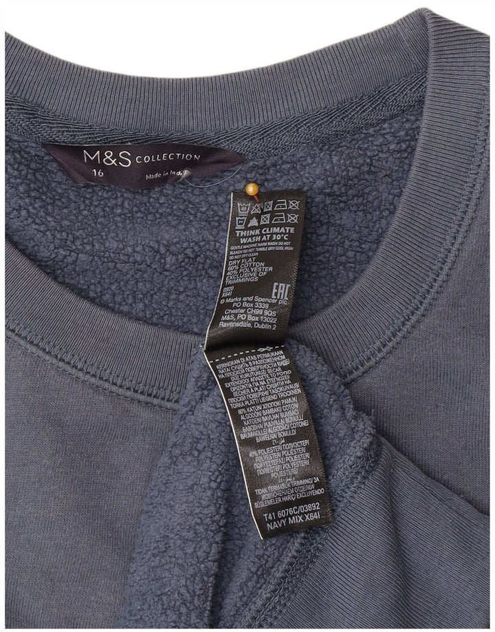 Marks & Spencer Sweat-shirt graphique pour femme UK 16 Large Bleu marine
