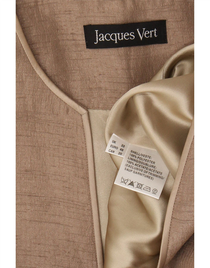 Jacques Vert Veste Blazer 1 Bouton Femme UK 22 3XL Beige Polyester