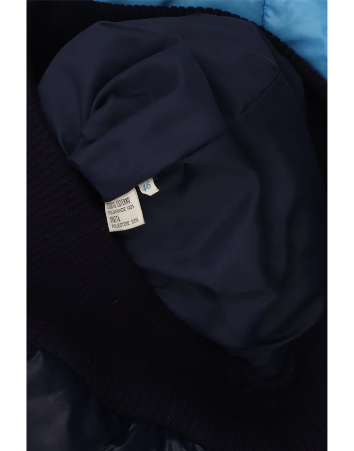 VINTAGE Veste matelassée homme IT 46 Small Bleu Colourblock Polyamide