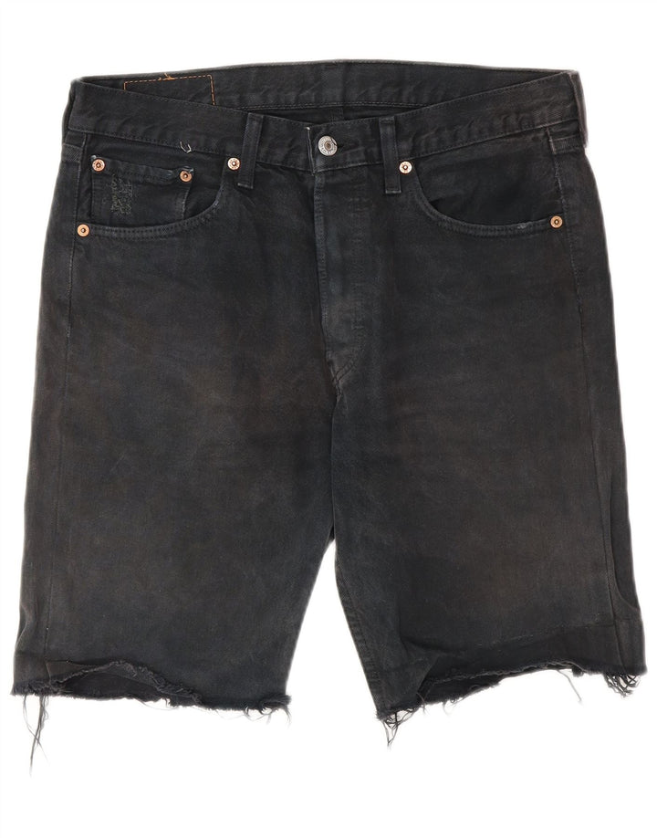 LEVI'S Short en Jean 501 Homme W32 Noir Moyen Coton