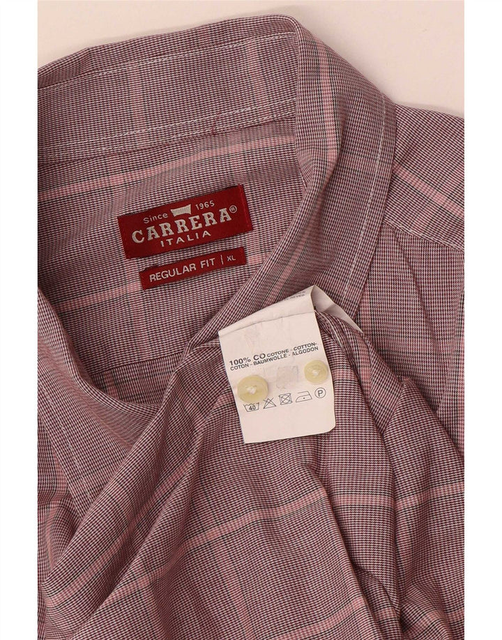 Carrera Chemise Regular Fit XL Coton à Carreaux Bordeaux Homme