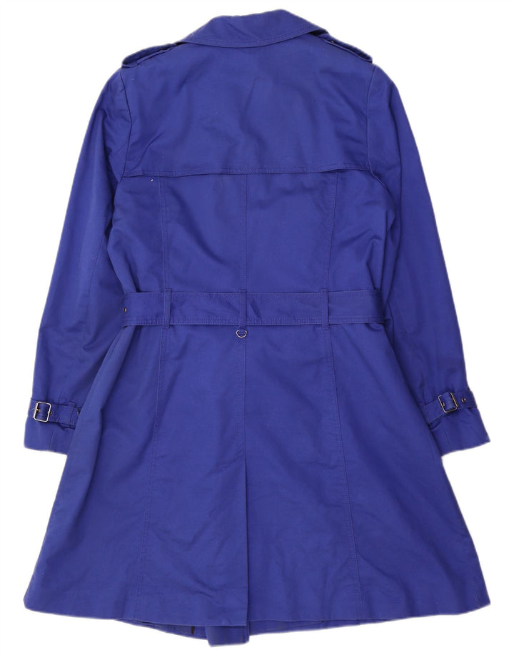 Marks & Spencer Trench-Coat à Double Boutonnage pour Femme UK 14 Coton Bleu Moyen