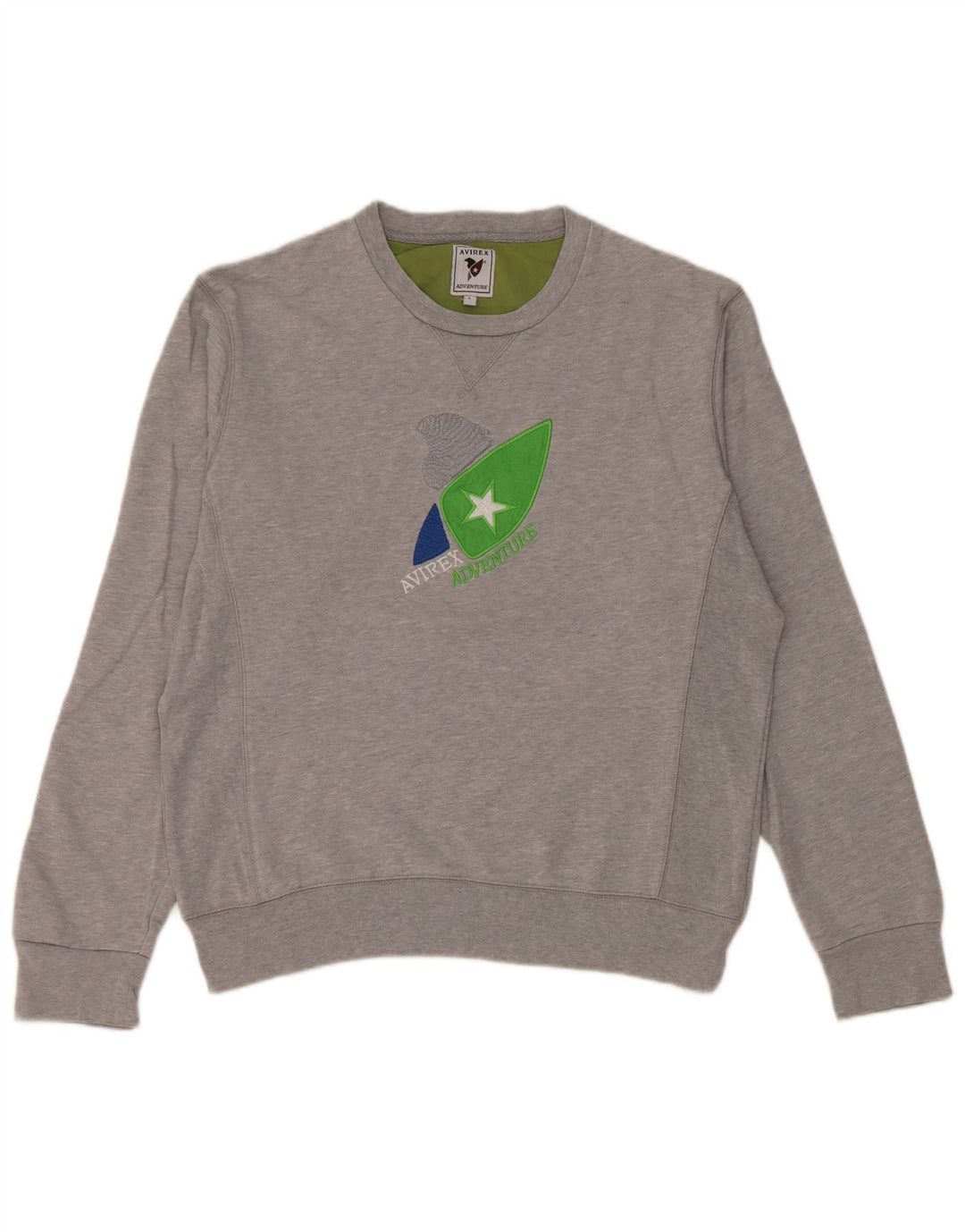 Avirex Sweat-shirt graphique coupe régulière pour homme, grand, gris, coton