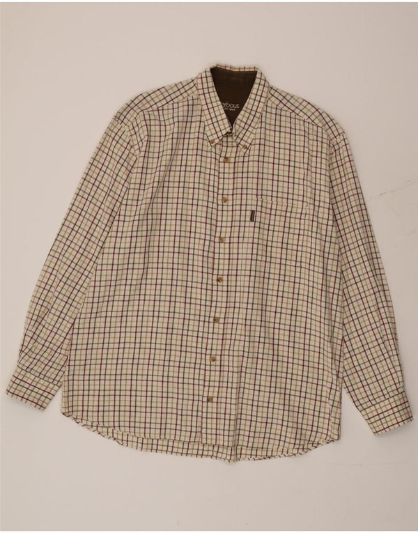 Chemise Homme Barbour 2XL Coton Vichy Beige