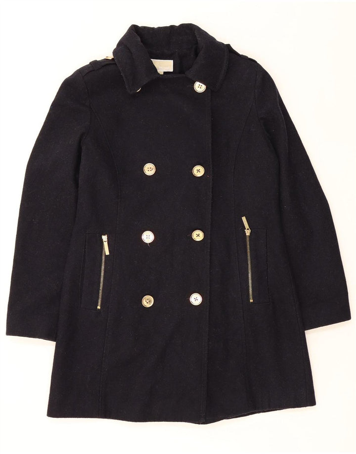 MICHAEL KORS Womens Double Breasted Coat US 8 Medium Black Wool Vintage Michael Kors and Second-Hand Michael Kors from Messina Hembry 