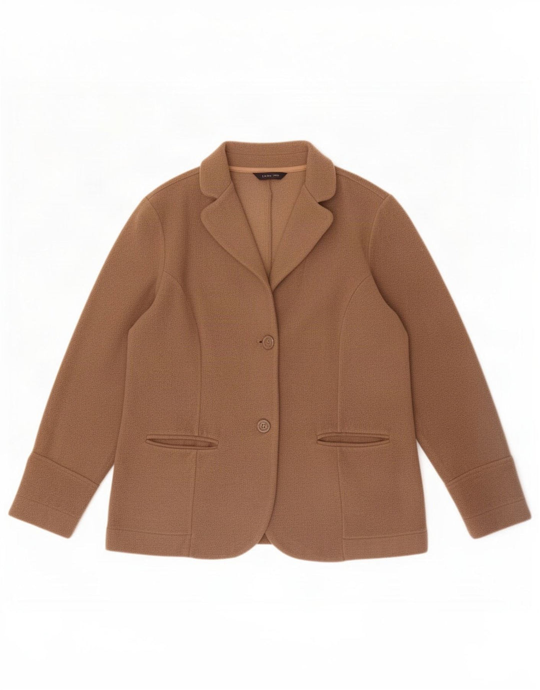 Lands End Veste blazer en polaire à 2 boutons pour femme UK 12 Beige moyen Polyester
