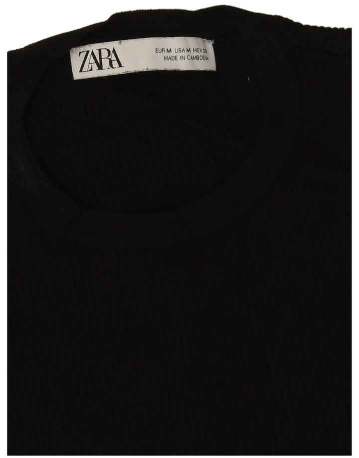 Zara Femme Top Une Épaule UK 12 Moyen Noir
