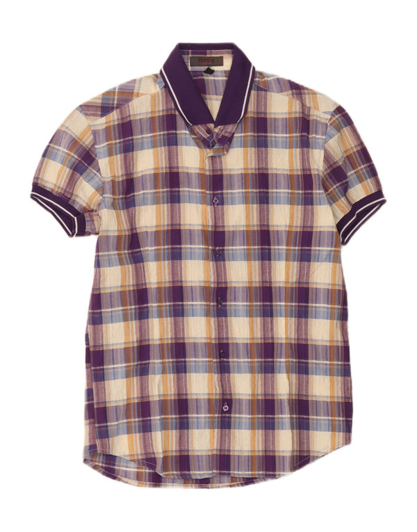 Tipo' S Chemise Slim à Manches Courtes Homme XL Coton à Carreaux Multicolore