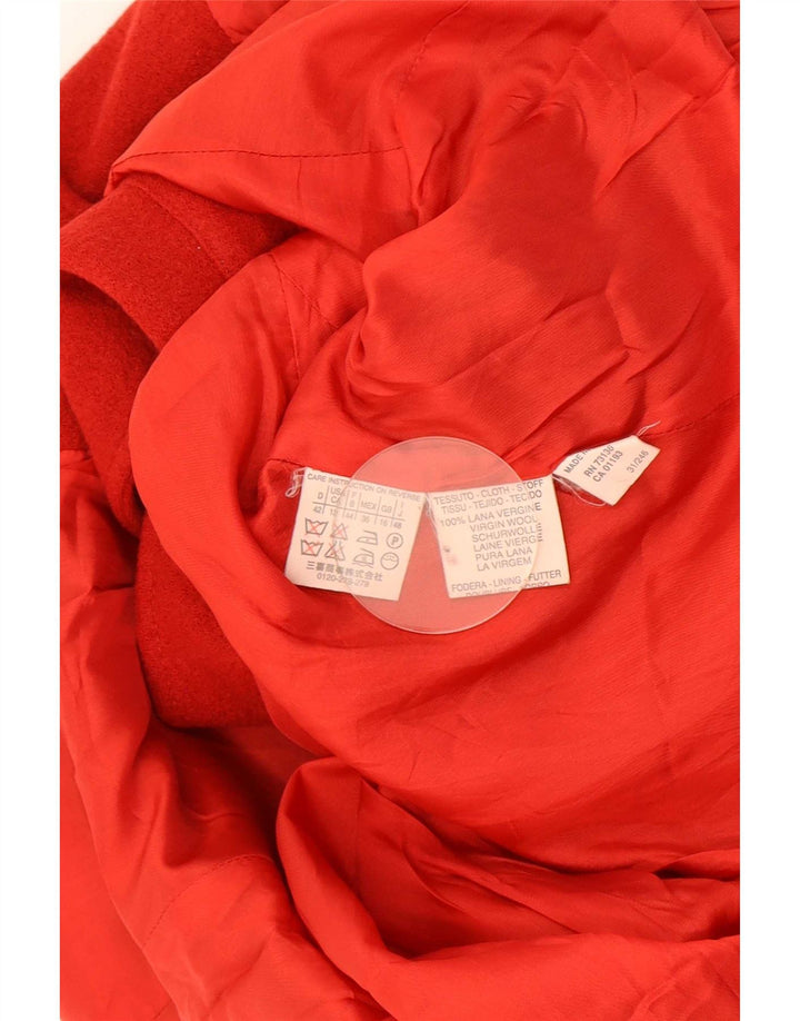 Marella Veste Blazer 2 Boutons Femme UK 16 Grande Laine Rouge