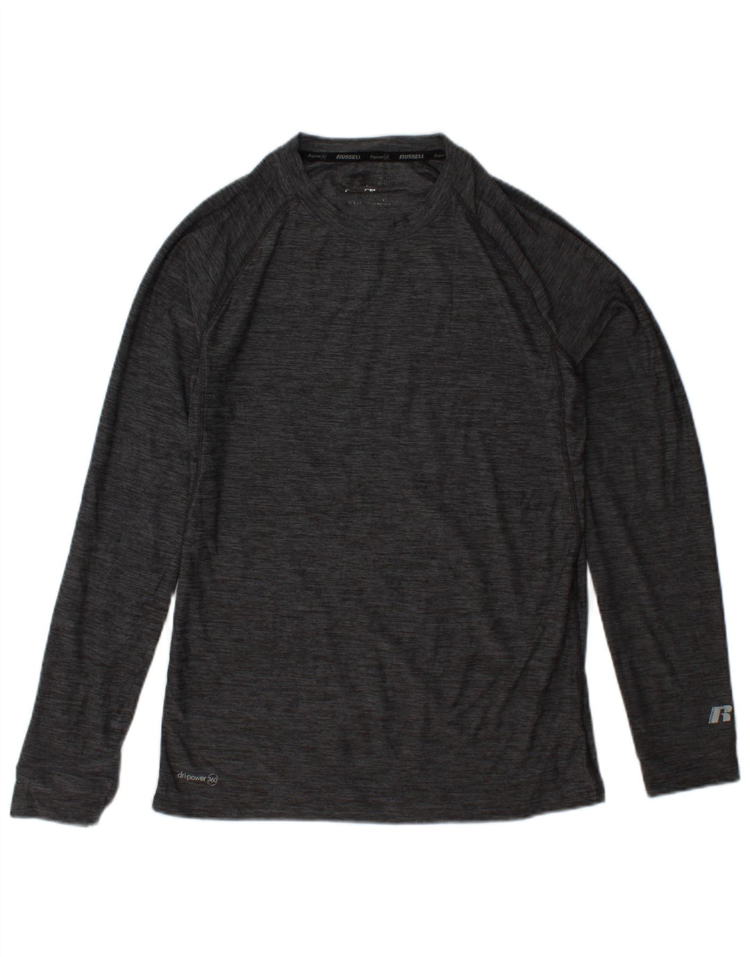 RUSSELL ATHLETIC Haut Dri-Power à manches longues pour hommes, petit gris moucheté